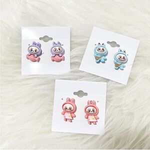 Cute Labubu-Style Earrings: Choice of 1 Pair